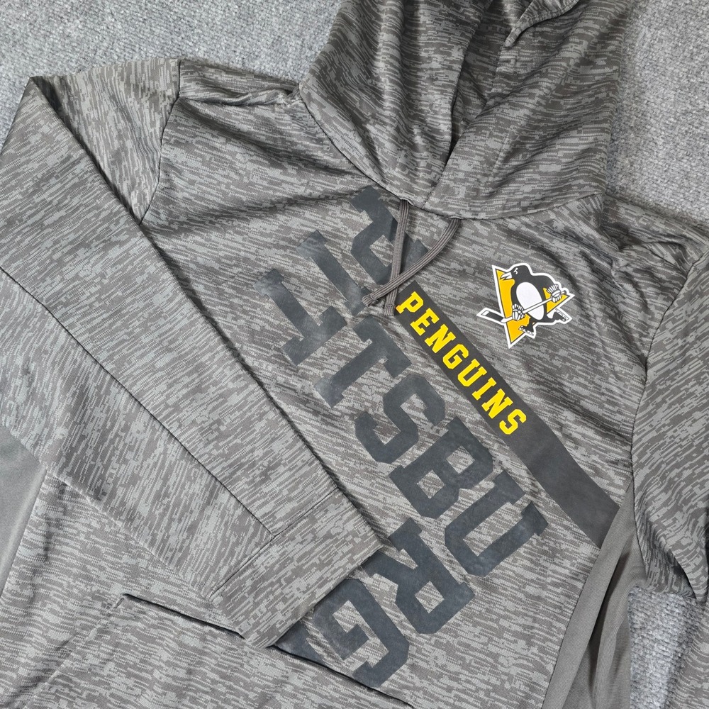 Majestic Pittsburgh Penguins Therma Base Hoodie Pullover NHL Hockey‎ Medium